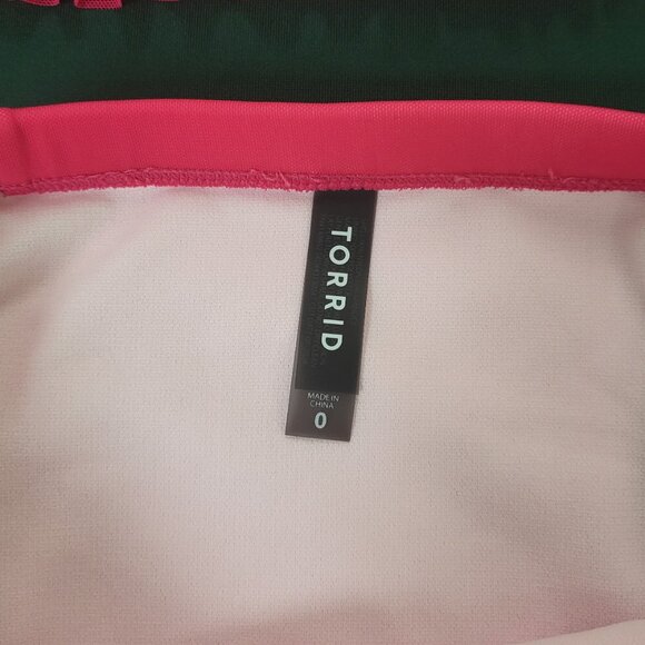 Torrid pink two-piece swimsuit bikini with ruffles high waist size 0 or 10 EUC - Picture 8 of 13